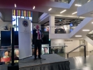 SAHR Chair Maj-Gen Ewan Carmichael addresses audience at prize ceremony