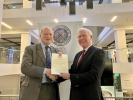 Professor Gary Sheffield receives his fellowship certificate