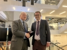 The President presents Dr Huw Davies with the Templer Medal
